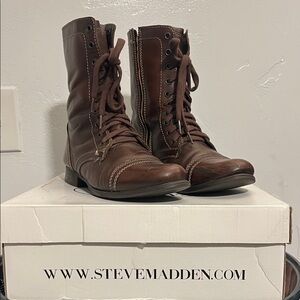 Steve Madden Women’s Rich Brown Leather Boots